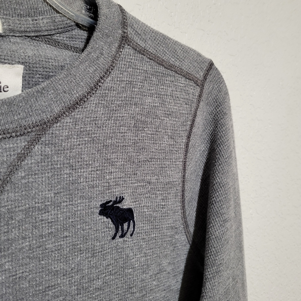Abercrombie & Fitch Men’s Gray Muscle Long Sleeve Waffle Knit T-Shirt Size XL - Picture 4 of 7